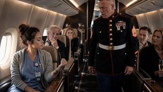 A Nurse Was Mocked in First Class—Then a Marine Commander Spotted Her Tattoo and Everything Changed
