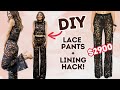 Designer dupe lace pants  genius lining hack  diy w orly shani