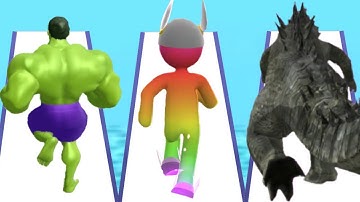 MUSCLE RUSH vs GIANT RUSH vs KAIJU RUN - Triple game