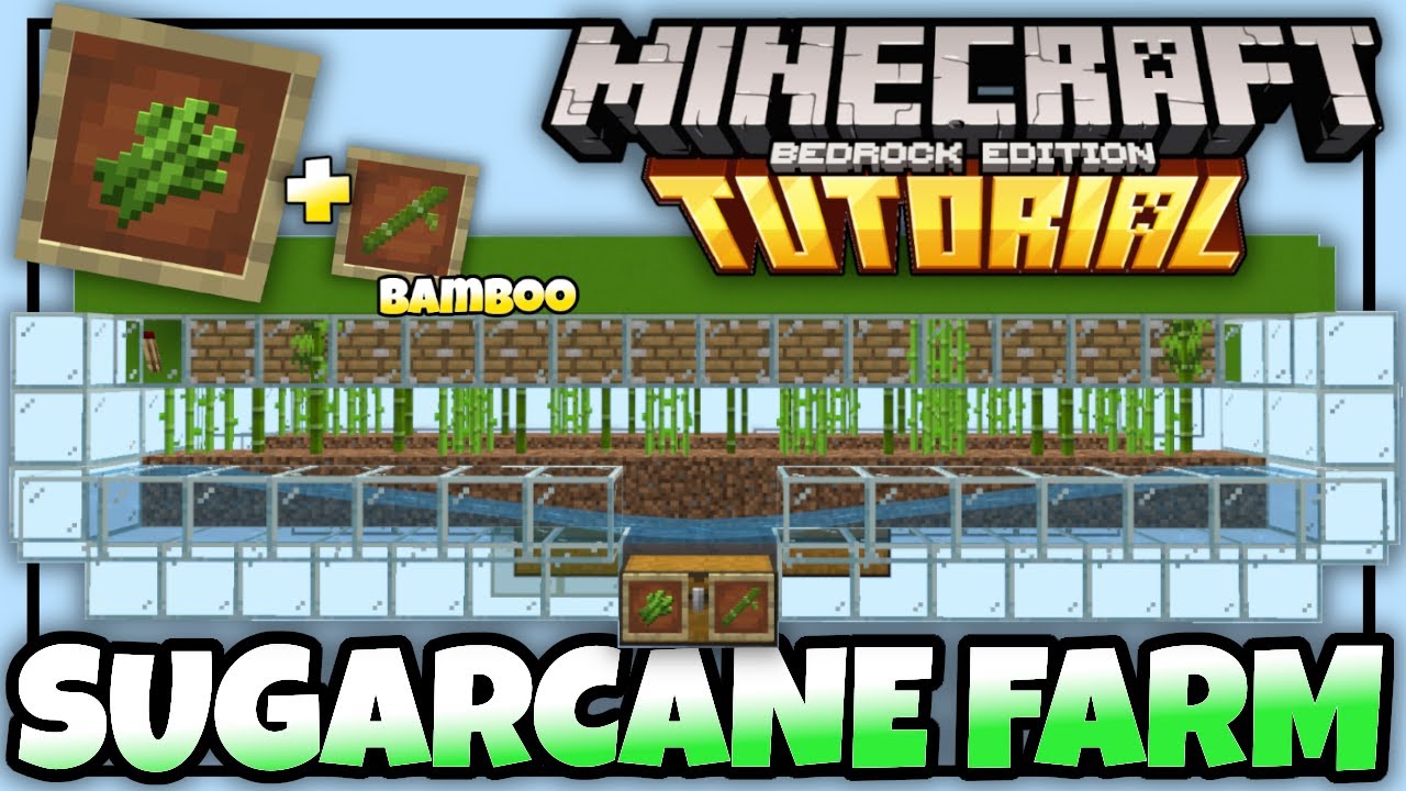 AUTOMATIC SUGERCANE & BAMBOO FARM - Minecraft Bedrock Tutorial - MCPE ...