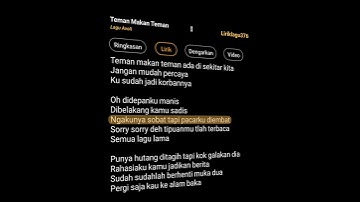 Thumbnail of Teman Makan Teman || Lagu Avoli #liriklagu #lirikvidio #lyrics #liriklagu
