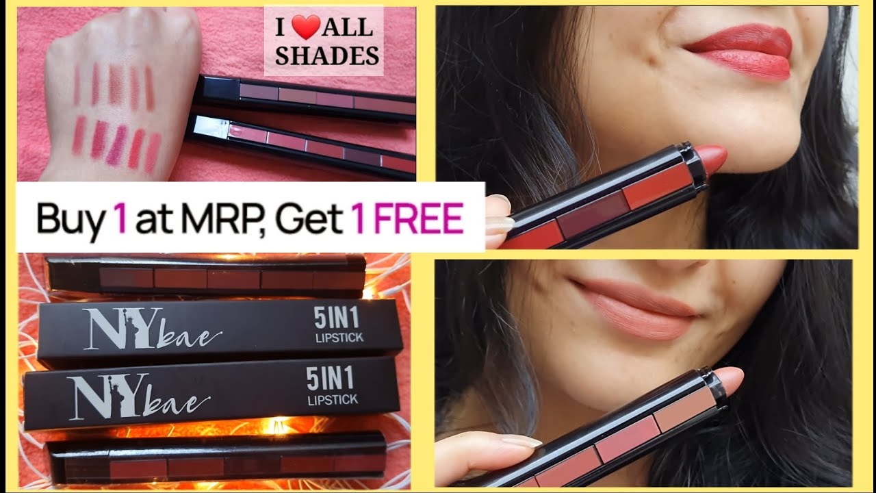 Ny bae 5 in 1 lipstick review Swatches (Both shades)|| Ny bae New launches || Ny Bae lipsticks ||