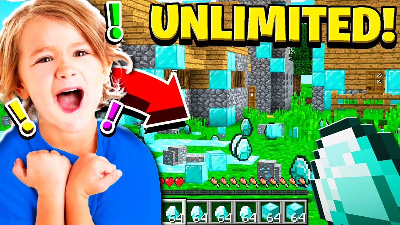 gaming logo Surprising my LITTLE BROTHER with UNLIMITED DIAMONDS in Minecraft!