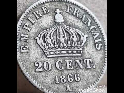 20 Cent 1866 ,Napoléon III, coin value and price rare .