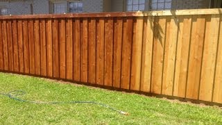 Check our how we applied the stain to over 3600 sq.ft. of fence! We decided to stain the new fence we built ourselves after receiving 