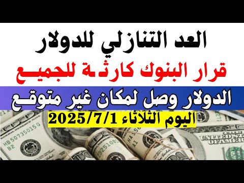 اسعار الدولار والعملات فى البنك اليوم الثلاثاء 1 7 2025 فى مصر