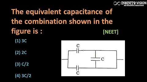 The equivalent capacitance of the combination shown in the figure is: Equivalent capacitance
