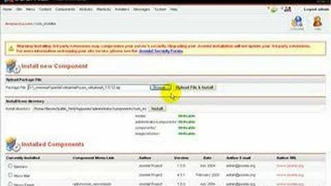 Joomla Tutorial: How To Install A New Component
