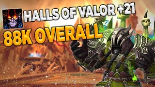 Demonology Warlock | 88.5K Overall | Halls of Valor Mythic +21 | WoW Dragonflight