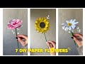 How to Make Easy Paper Flowers | 7 Cute DIY Ideas 🌸💗
