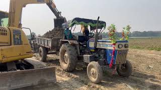 Jcb 3dx loading mud Sonalika and Swaraj Tractor || #Tractor loading #video