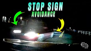Driver Barely Avoiding Collision at a Stop Sign