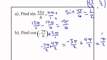 Pre-Calculus 4.2: Trigonometric Functions and the Unit Circle part 2