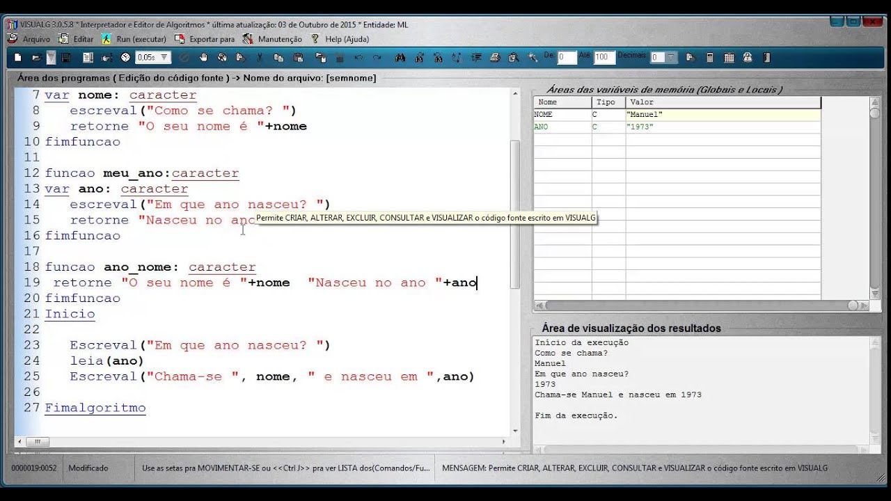 Vídeo 14 - Programação Estruturada com VISUALG - YouTube
