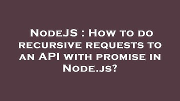 NodeJS : How to do recursive requests to an API with promise in Node.js?