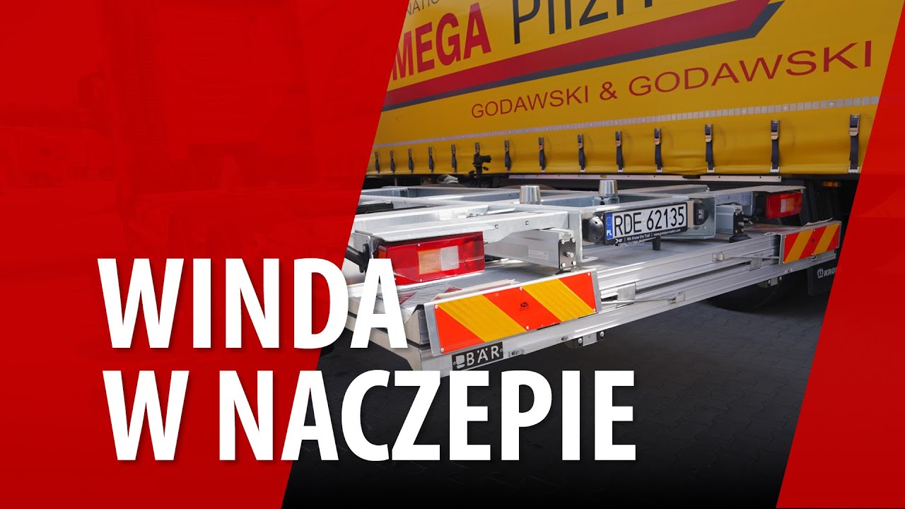 Naczepa z windą załadowczą. Za pierwszym razem możesz mieć z nią problemy.