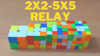 2x2-5x5 Cube Relay: 3:35.30 | Shubham Cuber