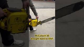 McCulloch 35 cleaned up and got running! #vintage #chainsaw #mcculloch