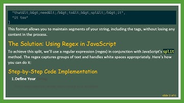 How to Split HTML Strings in JavaScript