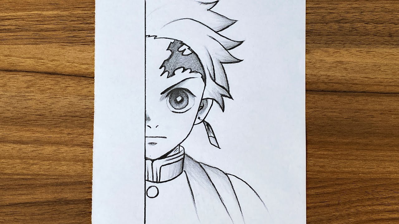 Kamado tanjiro  Manga coloring book, Anime drawings tutorials