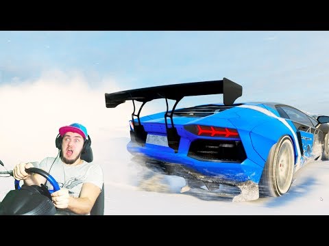 Видео: ЗИМНИЙ ДРИФТ НА ЛАМБЕ - ВЫПАЛ СНЕГ в FORZA HORIZON 4 + РУЛЬ