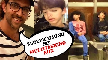 Funny ! Hrithik Roshan Shares Video Of Son Hridaan Multitasking of 