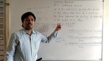 Vectors Lec13 : Section formula : Theorem 5 - internal division : Theorem 6 - external division
