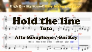 Hold the line - Toto (Alto Saxophone Sheet Music Gm Key / Karaoke / Easy Solo Cover)