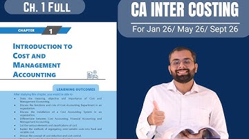 Costing Theory | Full Chapter 1 | Jan 26/ May 26/ Sept 27