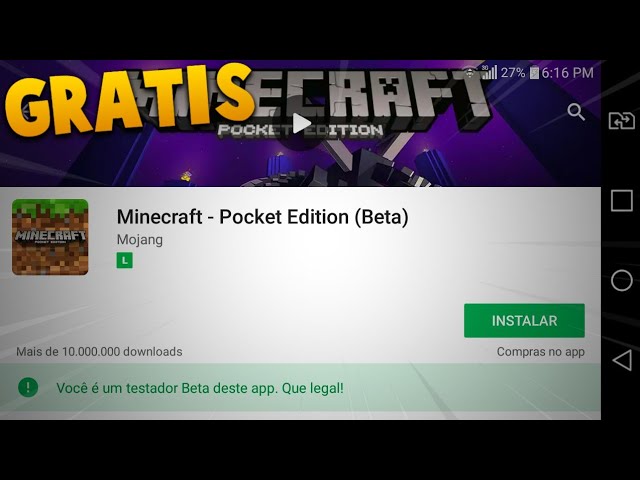 Como Baixar Minecraft PE Original da Play Store de Graça 