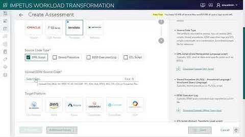 Assessment Creation with DML and DDL Scripts - Impetus Data Warehouse Modernization