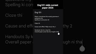 Eng101 mids current paper 2026 #vu #vuexams #eng101