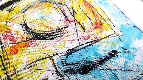 How to monoprint with acrylic paint and oil bar, with stencils.