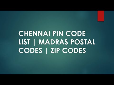 PIN CODE OF CHENNAI AND TAMIL NADU