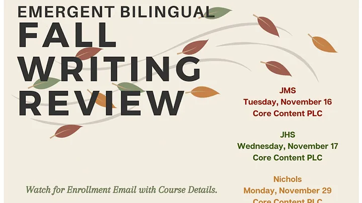 Emergent Bilingual Fall Writing Review