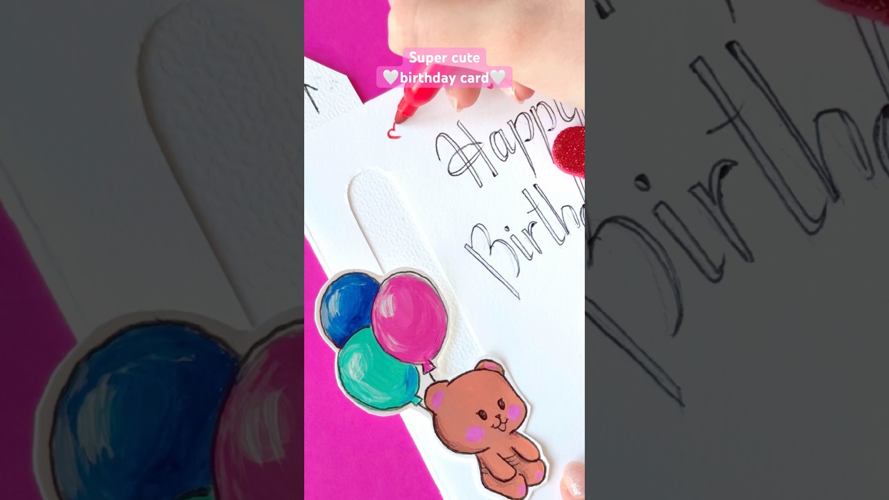 How to make a cute birthday card🤍 DIY
