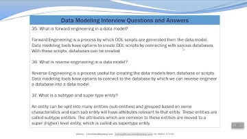 What is Forward Engineering, Reverse Engineering and SuperType? Data Modeling Interview Questions