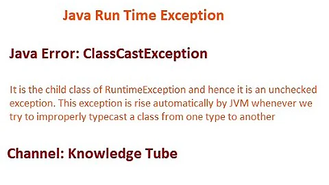 ClassCastException Error in java