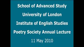 Poetry Society Annual Lecture: Les Murray