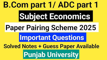 B.Com part 1 economics important questions annual exam 2025 Punjab University.