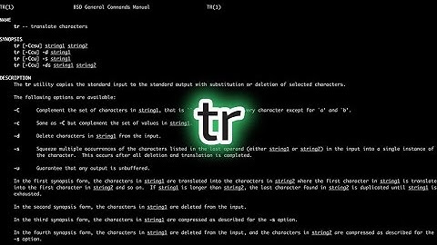 Trocando caracteres com o tr