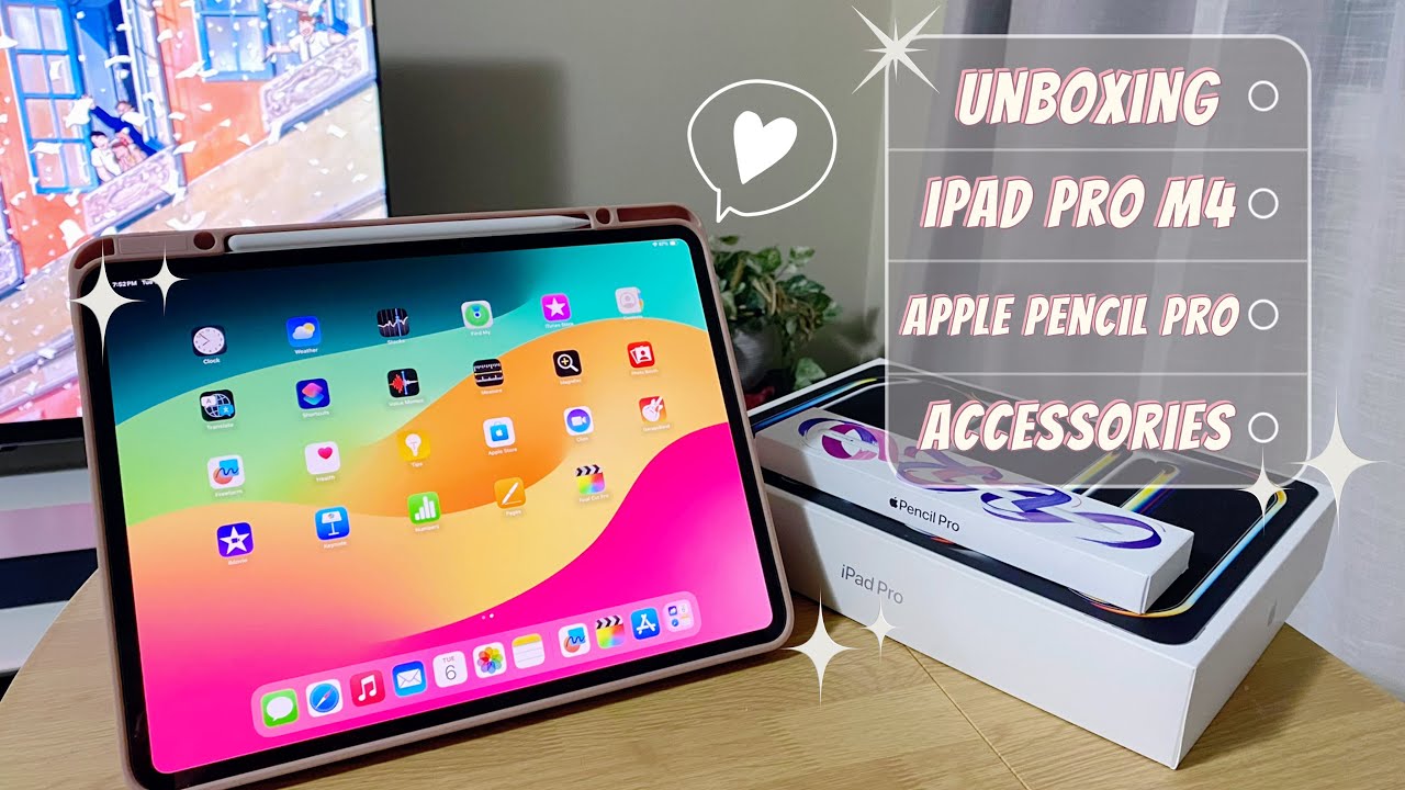 UNBOXING iPad Pro 13" M4 + Apple Pencil Pro 🍎 | accessories!! - YouTube