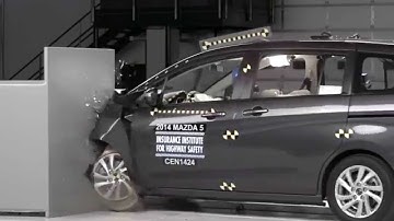 IIHS - 2014 Mazda 5 - small overlap crash test / POOR EVALUATION