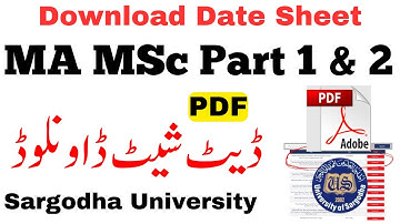 MA MSc MCOM Part 1 & 2 & Composite 2nd Annual 2022 UOS Date Sheet Download PDF