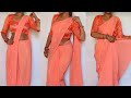How to Make Hip, Shoulder, Lower Pleats in Beautiful Kanjivaram Silk Sari/Step by Step For Beginners