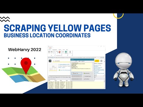 Scraping map coordinates from YellowPages.com listings | Latitude, Longitude | WebHarvy 2022
