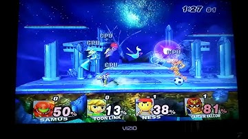 Super Smash Bros. Brawl Samus (CPU) VS. Toon Link (CPU) VS. Ness (CPU) VS. Captain Falcon (CPU)