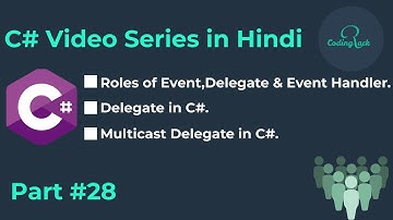 C# Tutorial for beginner Part 28 | Delegate | Multicast Delegate | in Hindi.