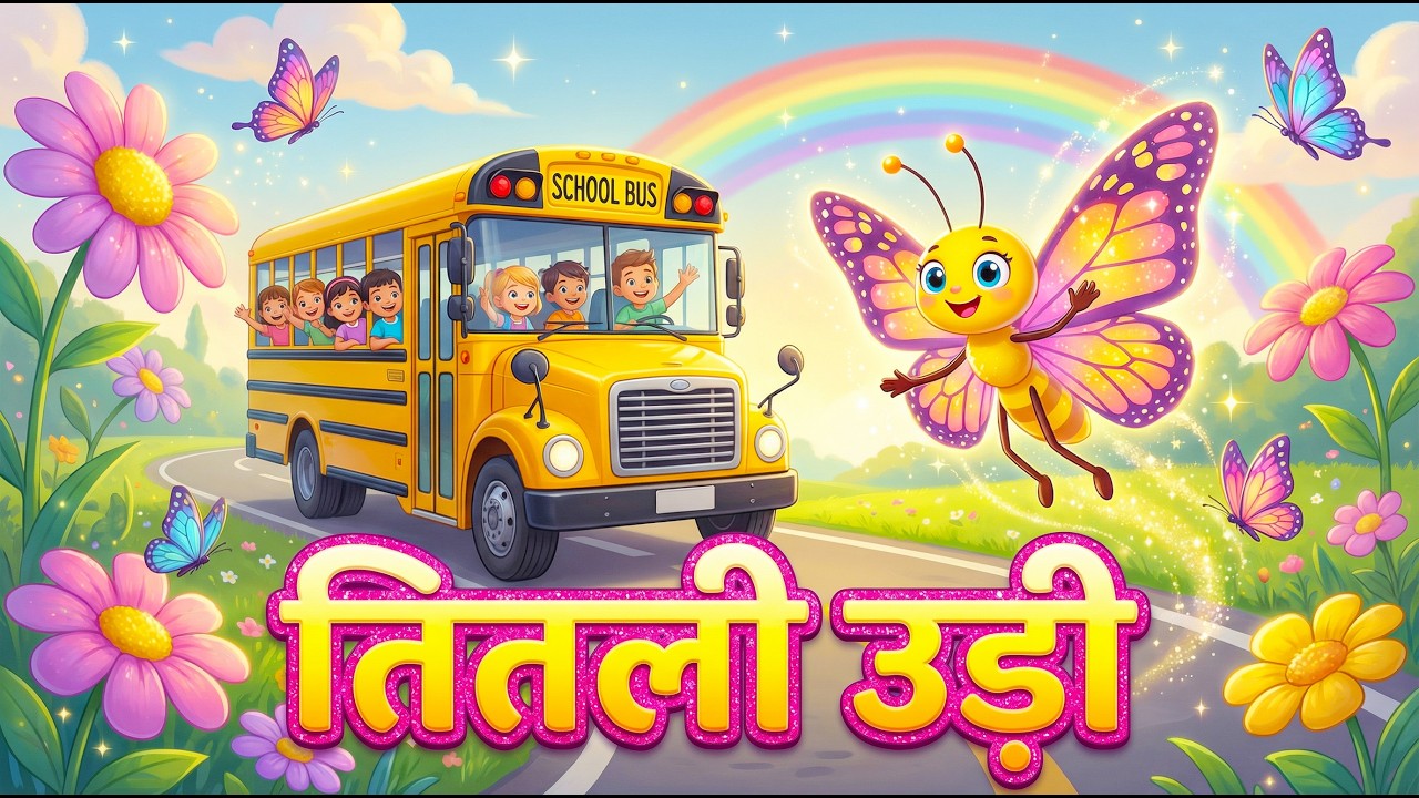 Titli Udi Bus Me Chadhi - तितली उड़ी | Hindi Rhymes For Childrens | Nursery Rhyme | Titli Udi Rhyms