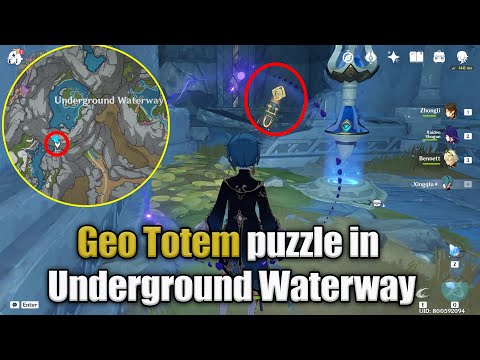 Geo Totem puzzle near Underground waterway | Geo pillar puzzle | The chasm | Genshin Impact